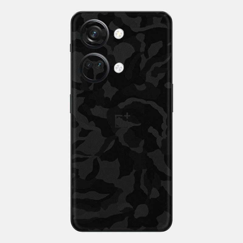 Black Camo Glass Back