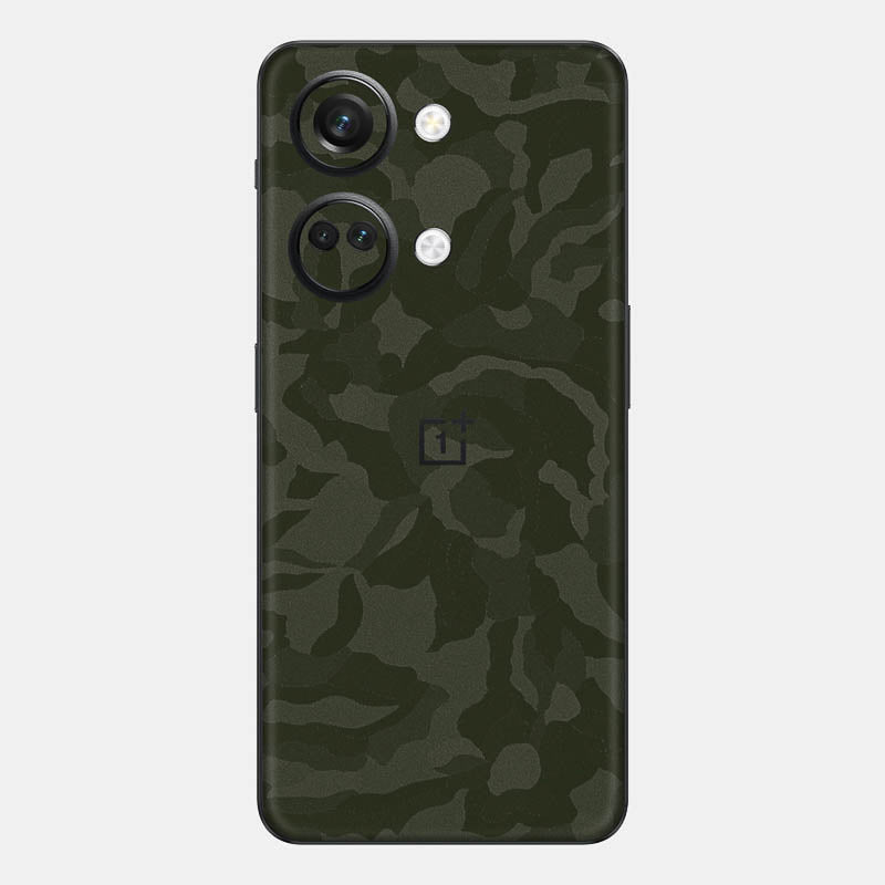 Green Camo Glass Back