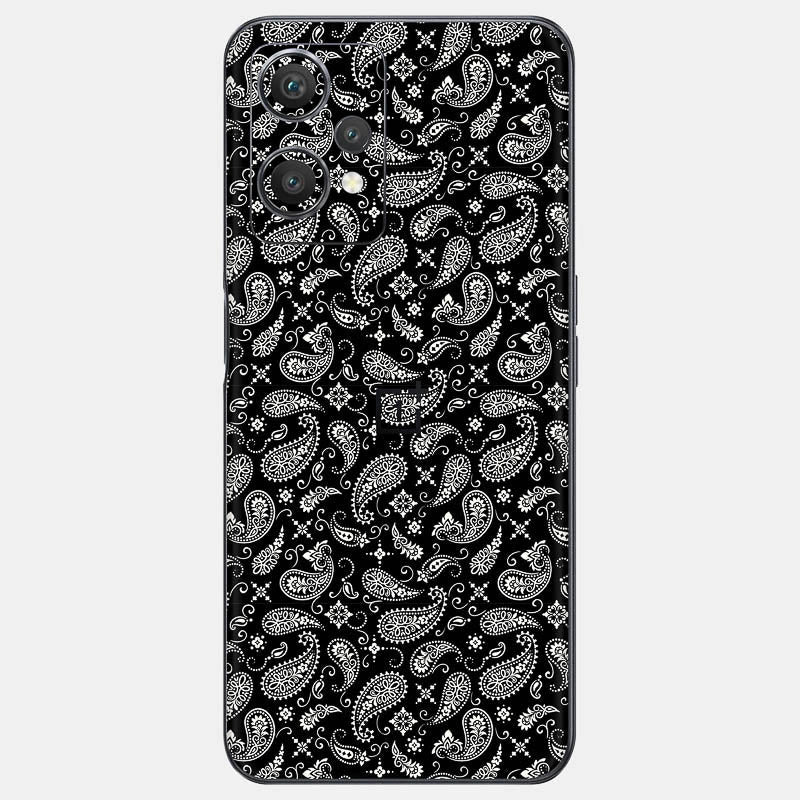 Black Paisley Glass Back