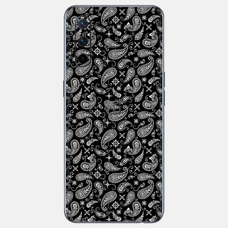 Black Paisley Glass Back