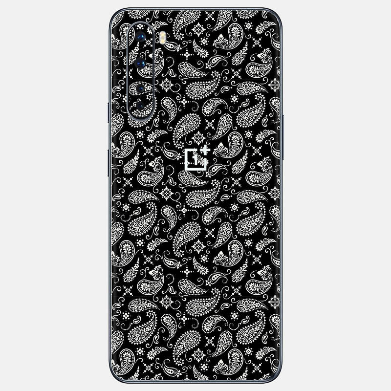 Black Paisley Glass Back