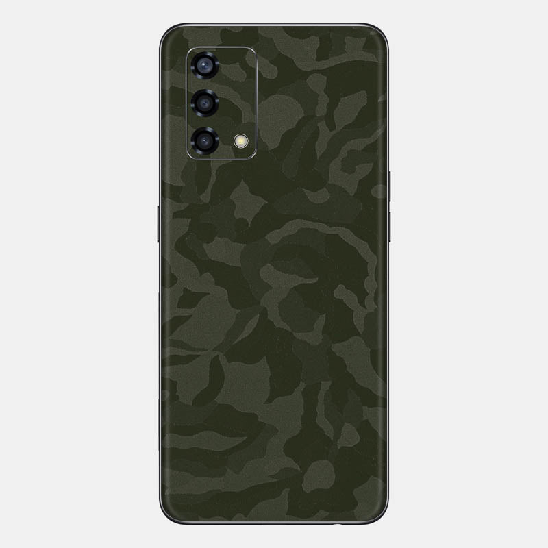Green Camo Glass Back