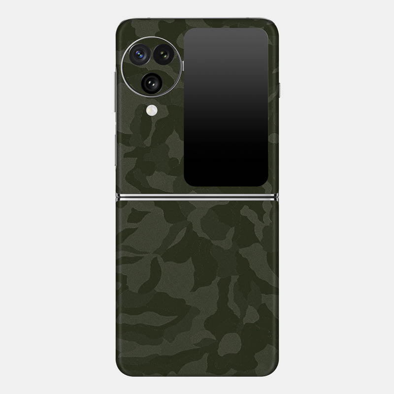 Green Camo Glass Back