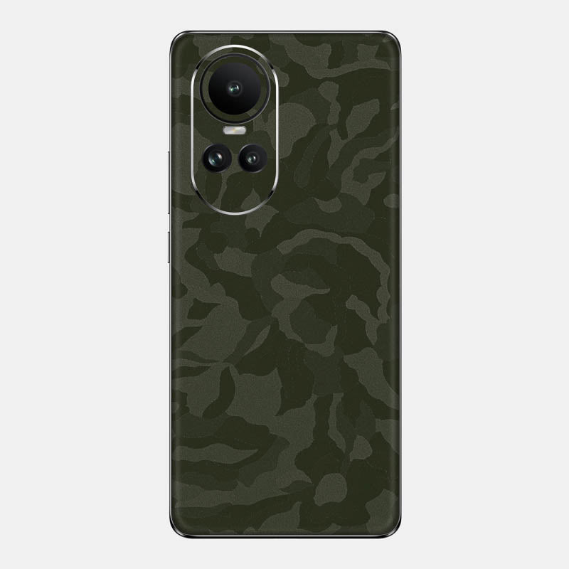 Green Camo Glass Back