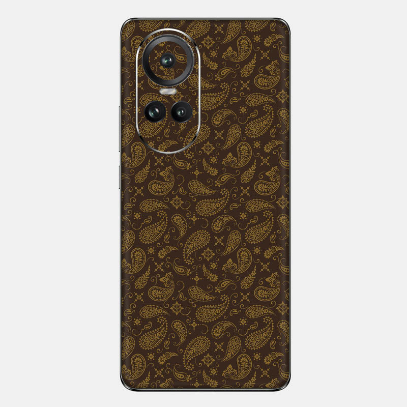 Brown Paisley Glass Back