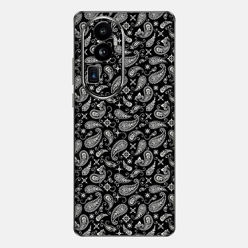 Black Paisley Glass Back