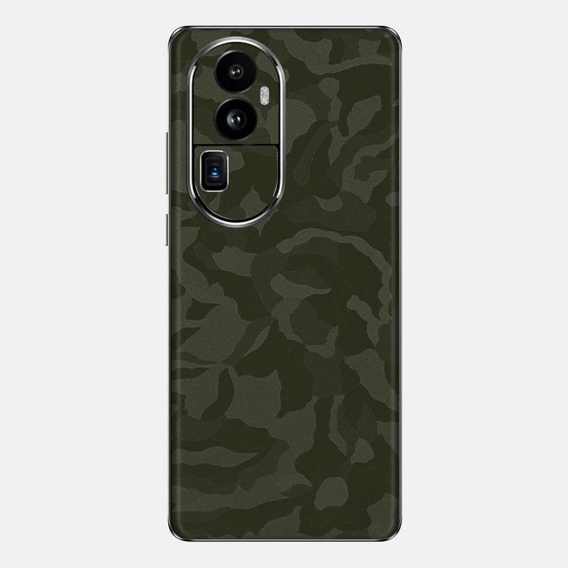 Green Camo Glass Back
