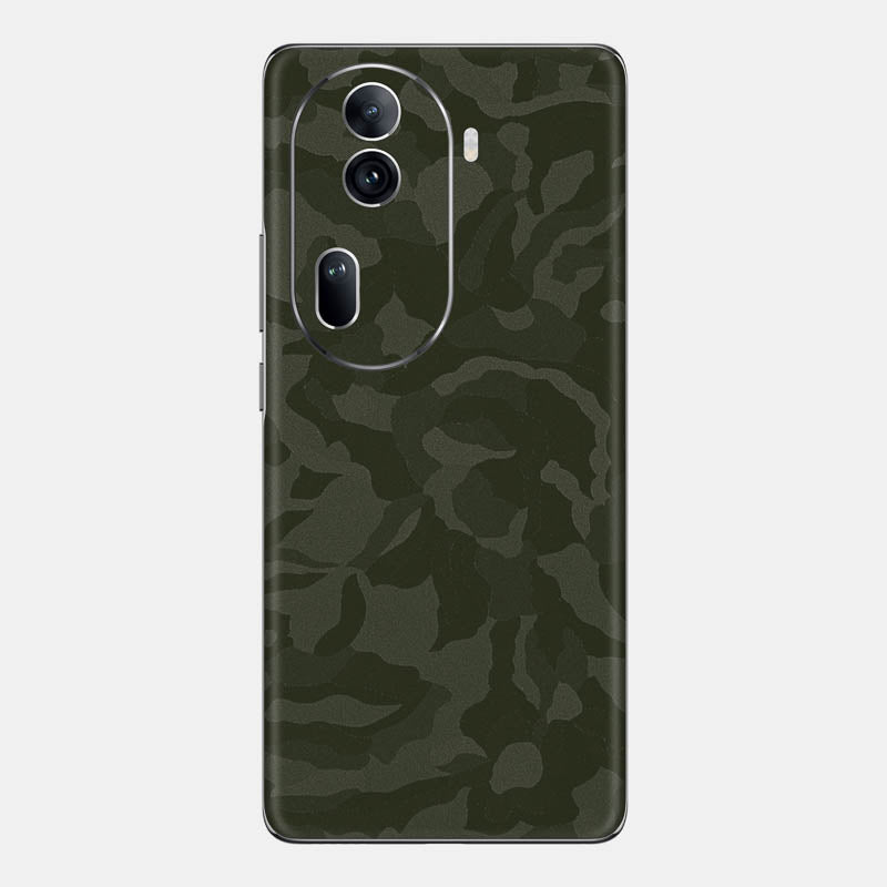 Green Camo Glass Back