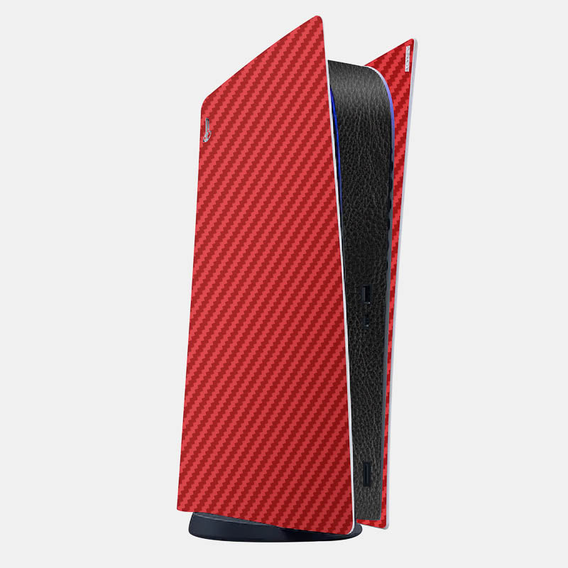 Black Leather Carbon Fibre Red