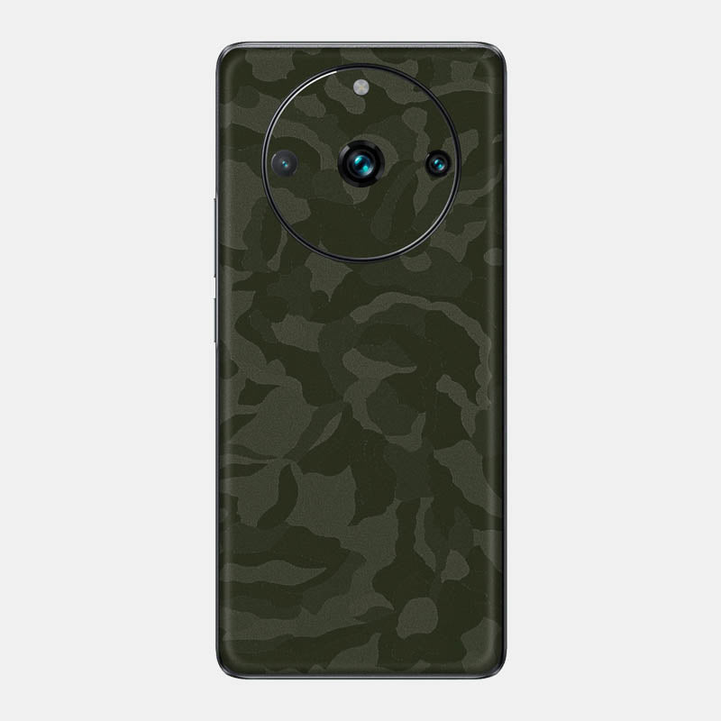 Green Camo Glass Back