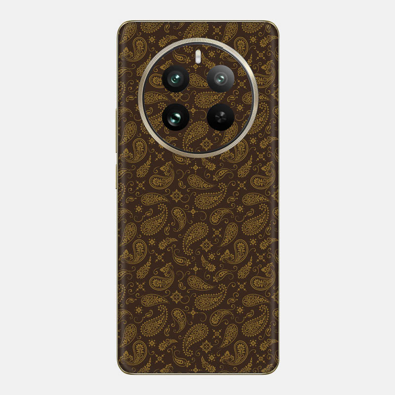Brown Paisley Glass Back