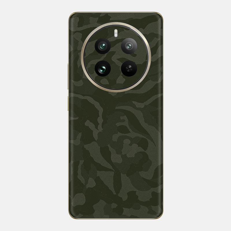 Green Camo Glass Back