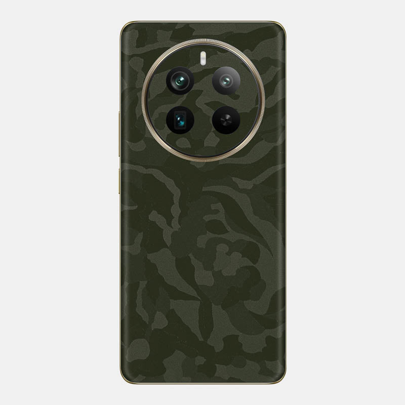 Green Camo Glass Back