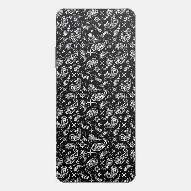 Black Paisley Glass Back