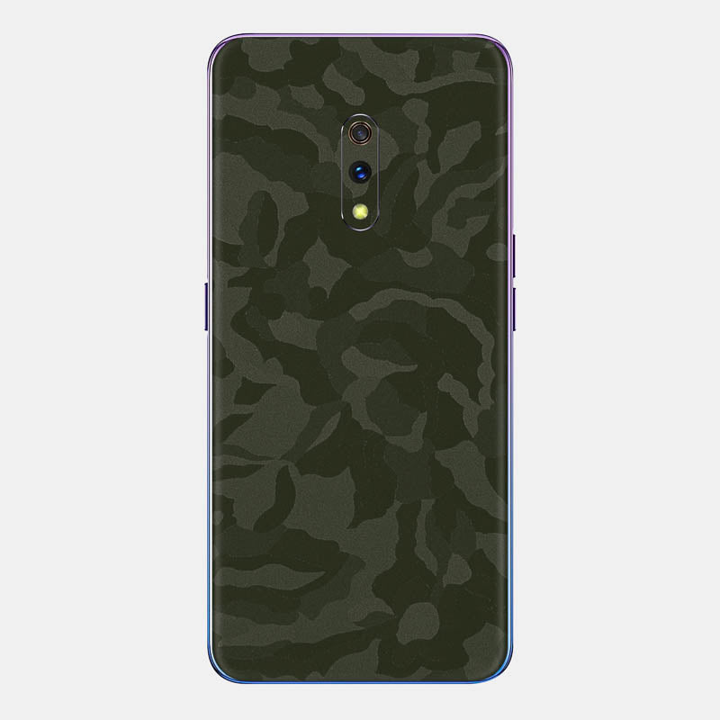 Green Camo Glass Back