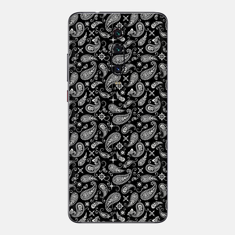 Black Paisley Glass Back
