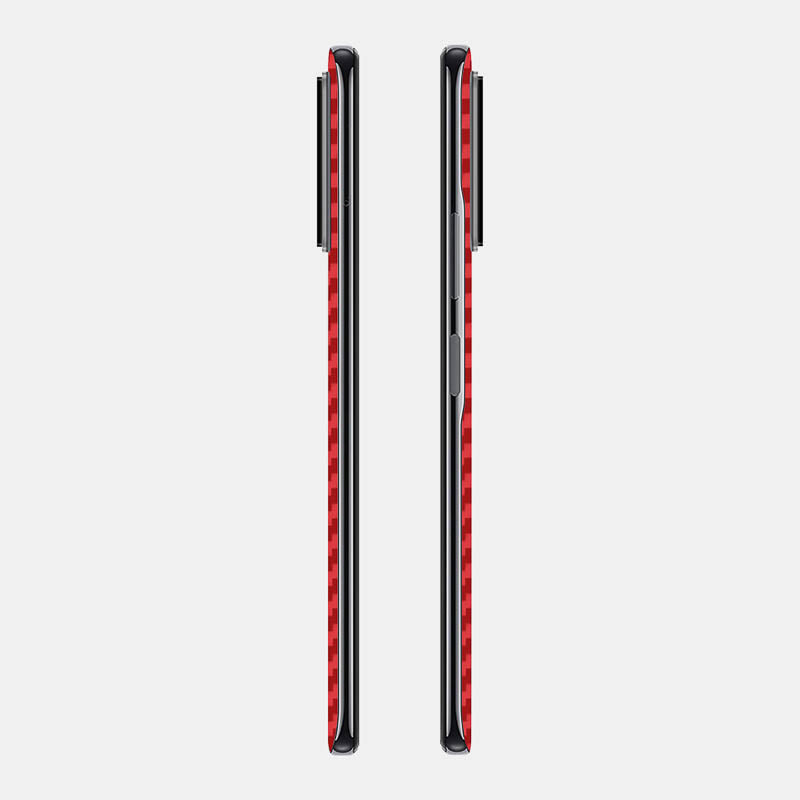 Carbon Fibre Red Glass Back