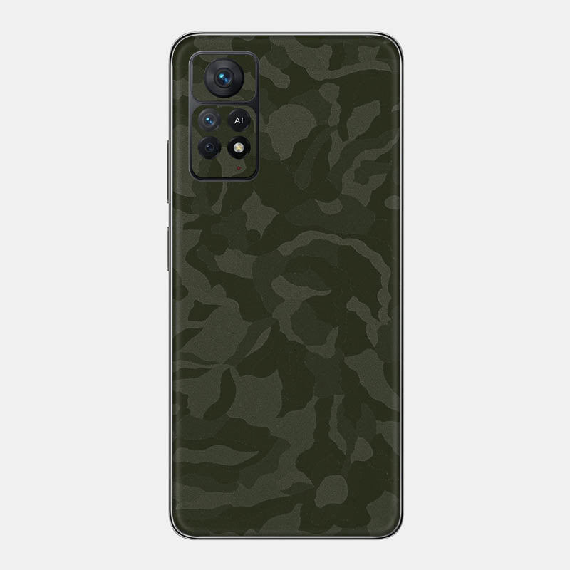 Green Camo Glass Back