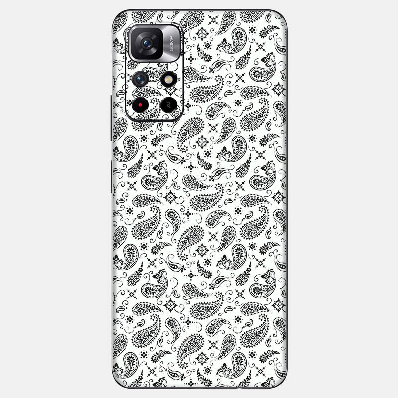 White Paisley Glass Back