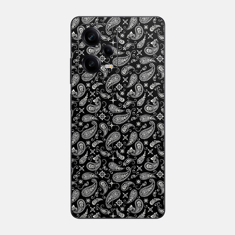 Black Paisley Glass Back