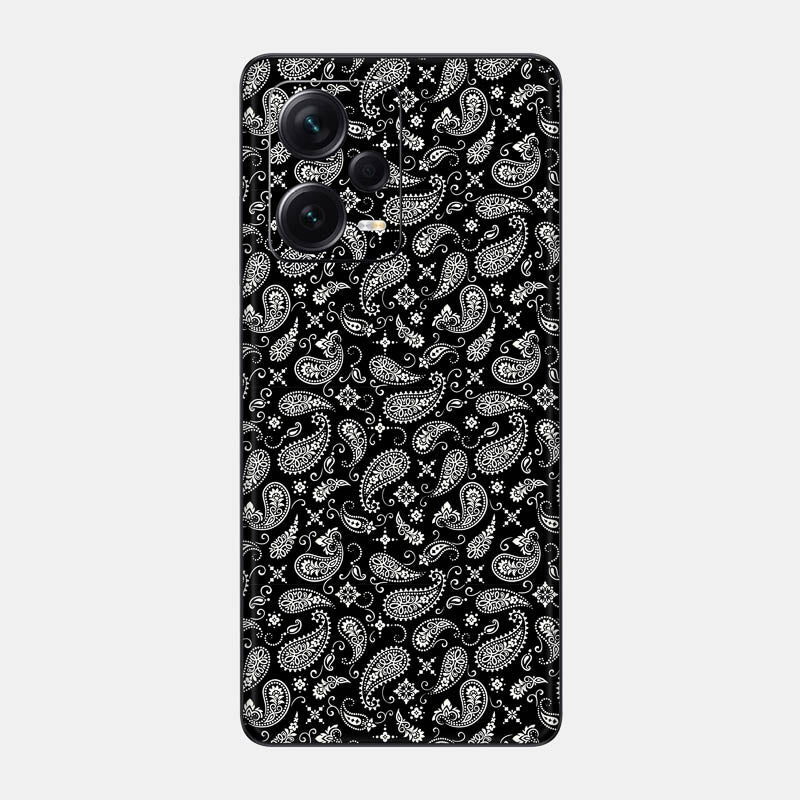 Black Paisley Glass Back