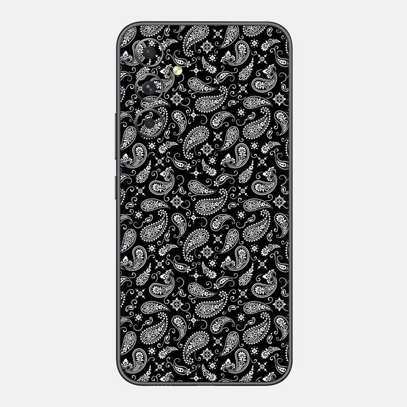 Black Paisley Glass Back
