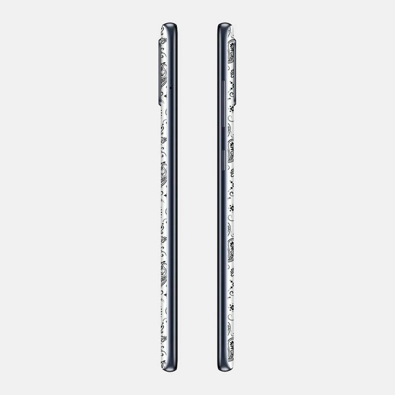White Paisley Glass Back