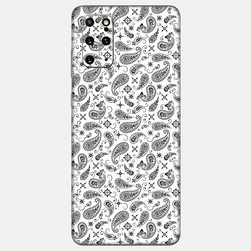 White Paisley Glass Back
