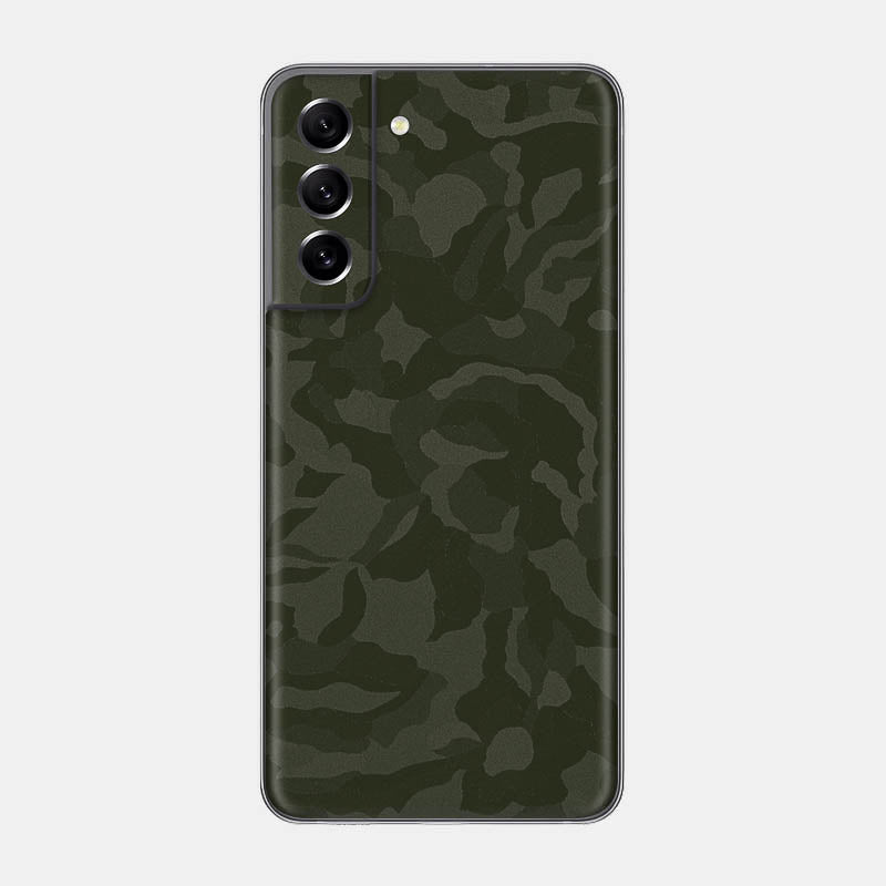 Green Camo Glass Back