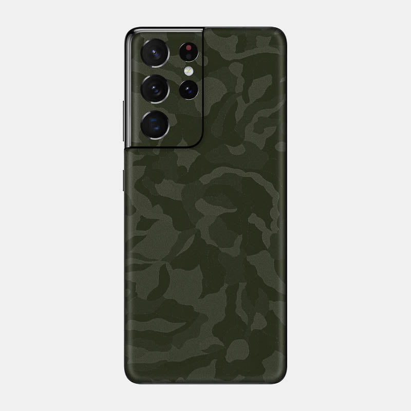 Green Camo Glass Back
