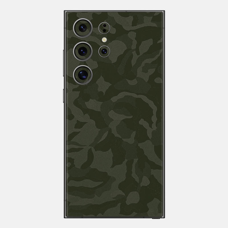 Green Camo Glass Back