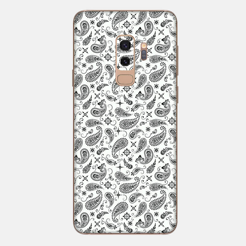 White Paisley Glass Back