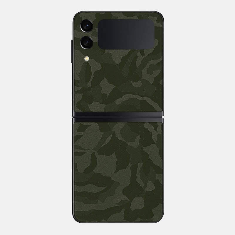Green Camo Glass Back
