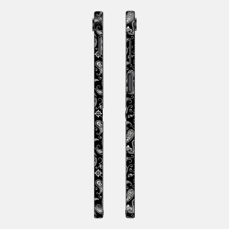 Black Paisley Glass Back