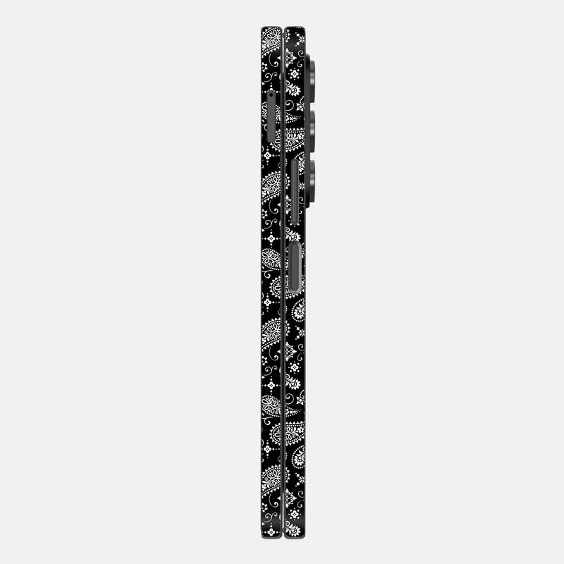 Black Paisley Glass Back