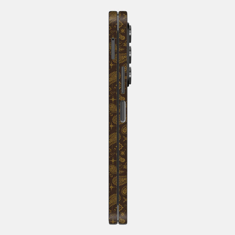 Brown Paisley Glass Back