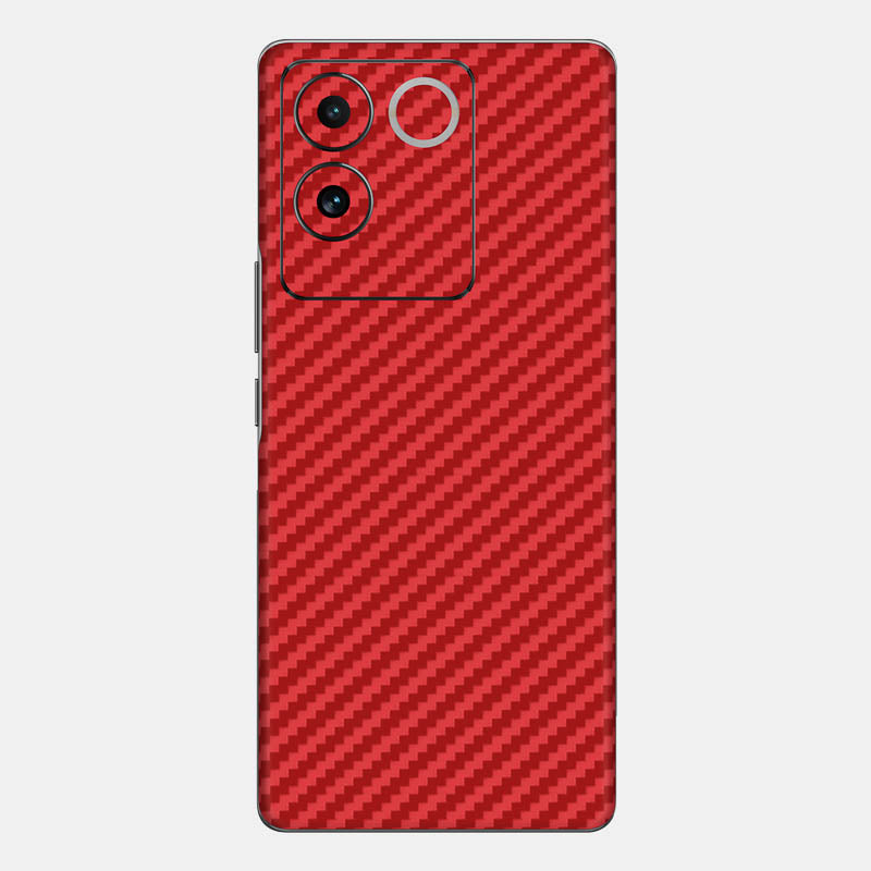 Carbon Fibre Red Glass Back