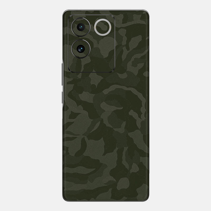 Green Camo Glass Back