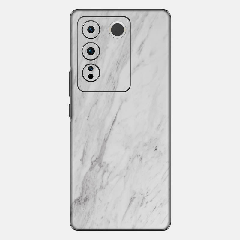 White Marble Glass Back