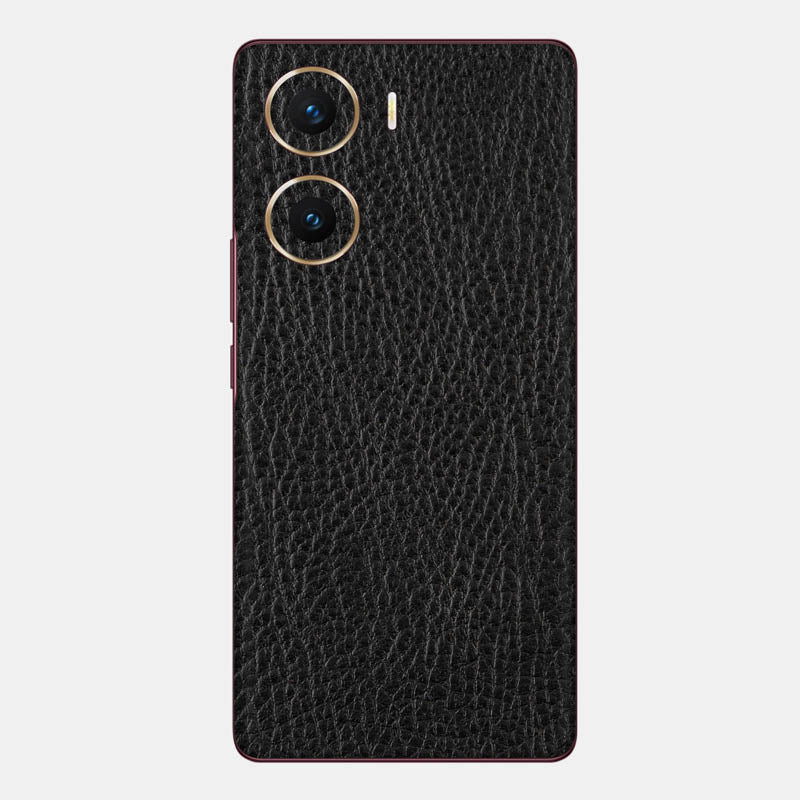 Black Leather Glass Back