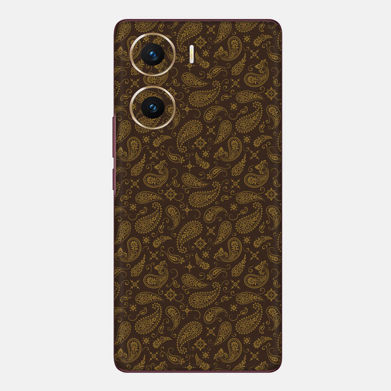 Brown Paisley Glass Back