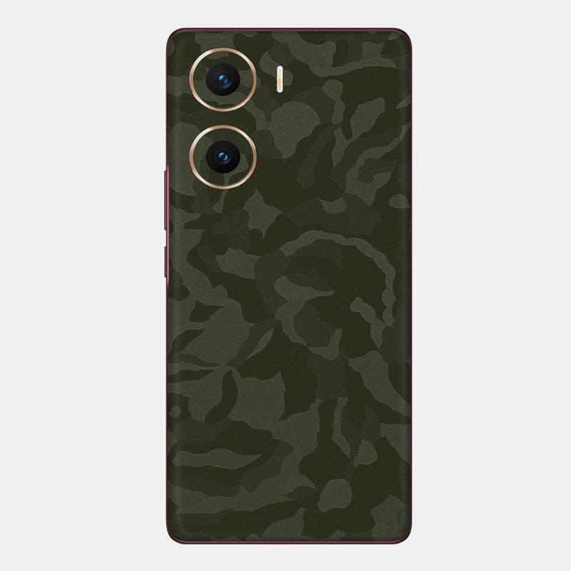 Green Camo Glass Back