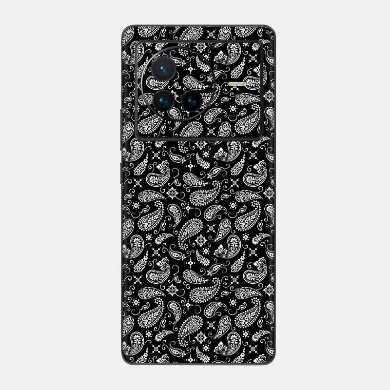 Black Paisley Glass Back