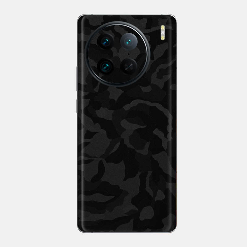 Black Camo Glass Back