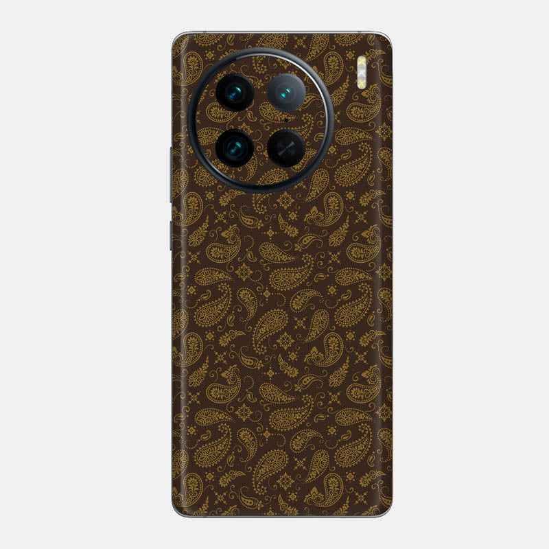 Brown Paisley Glass Back