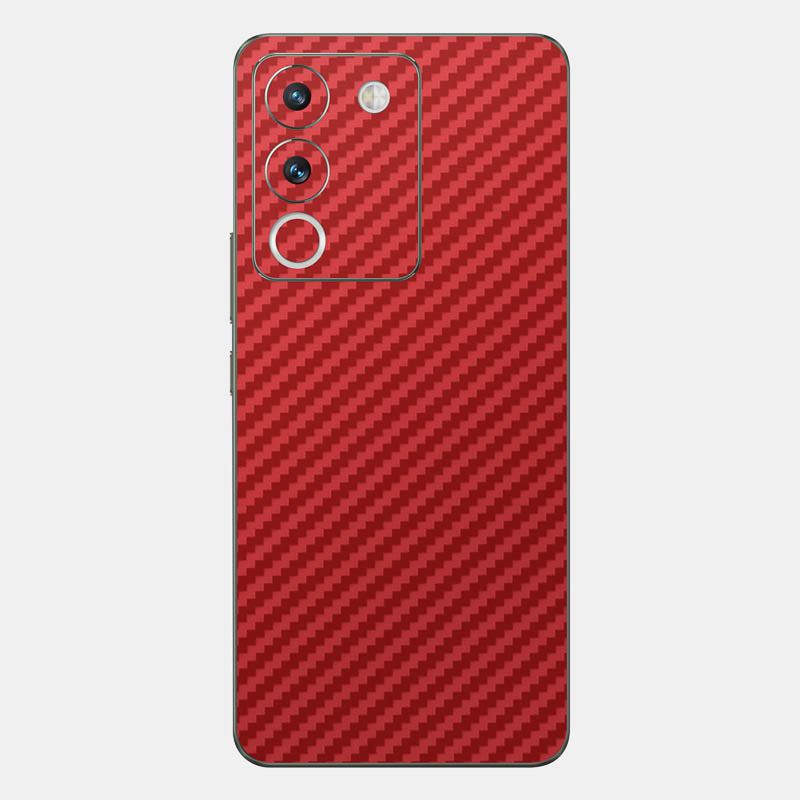 Carbon Fibre Red Glass Back