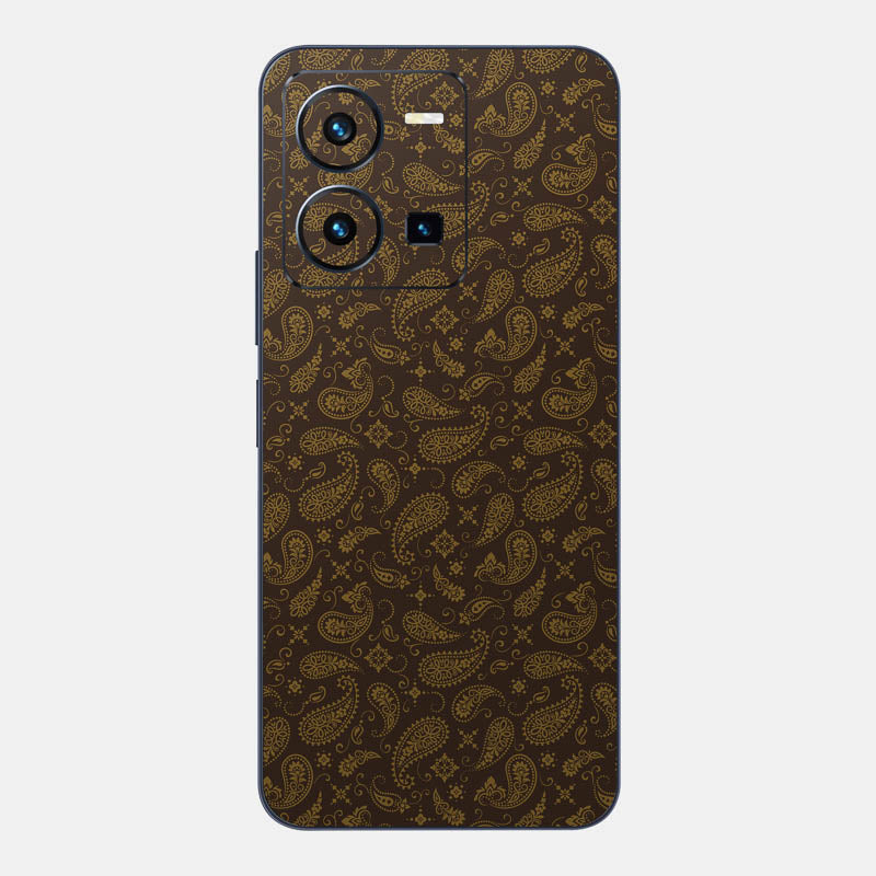 Brown Paisley Glass Back
