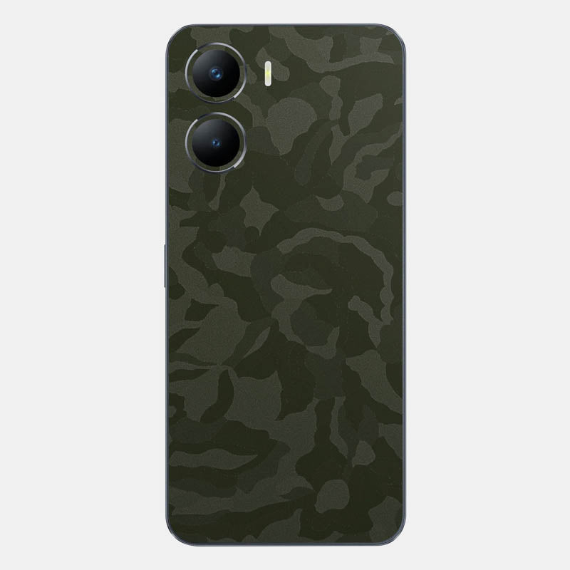 Green Camo Glass Back