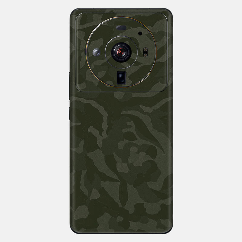 Green Camo Glass Back