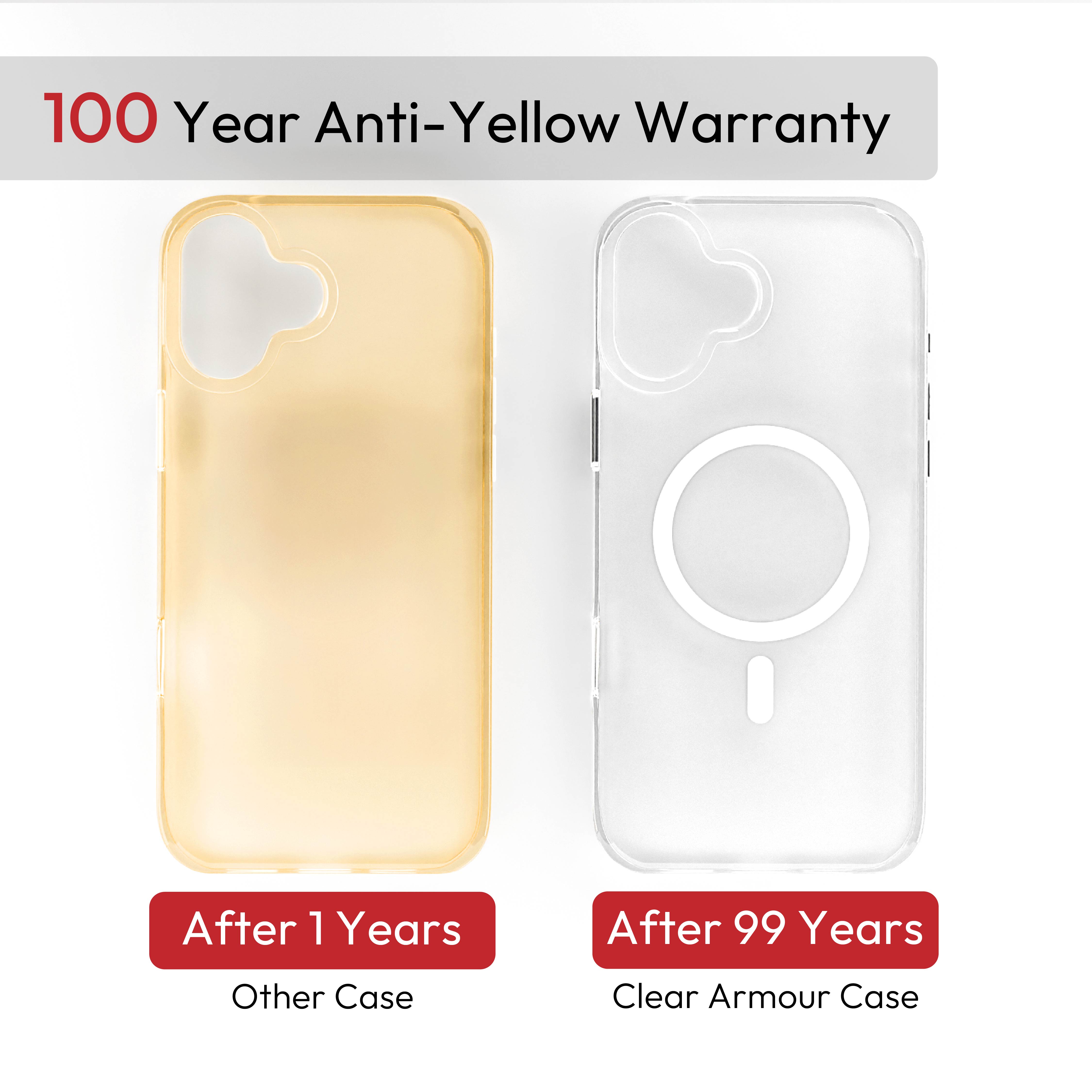 iPhone 17 Clear Armour Anti-Yellow MagSafe Case